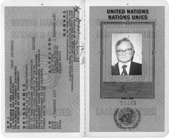 ANO diplomātiskā pase, izsniegta 1976. gadā