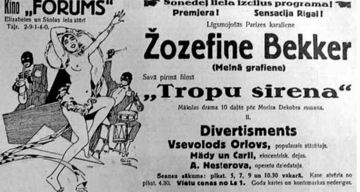 Rēviju zvaigznes Žozefīnes Beikeres atrādīšana žurnālā Atpūta 1927. gadā