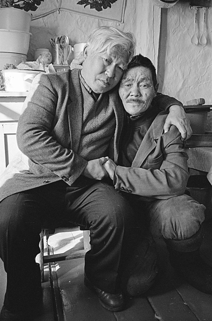 Mongušs Kenins-Lopsans kopā ar šamani Kalindū Mongušu. Handagaiti, 1990 (Foto - Andrejs Grants)
